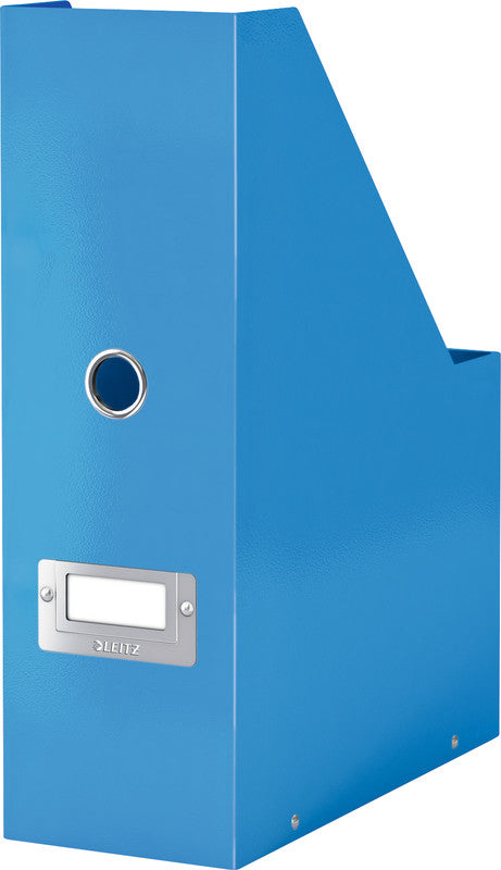 Leitz Stehsammler – Karton, mit Beschriftungsfeld, blau metallic, 253×103×330 mm
