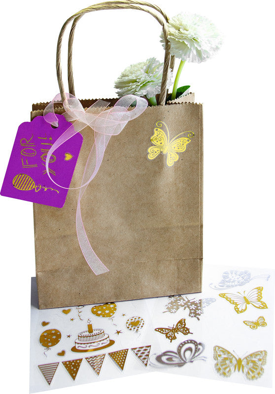 HERMA Geschenketiketten Home Feeling – Schmetterlinge – 9 Etiketten – permanent, Papier – Bogen 84 × 120 mm