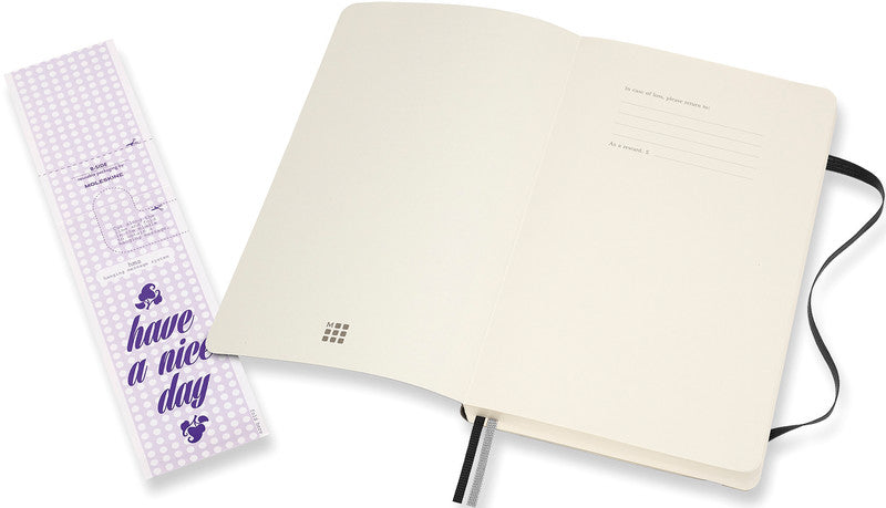 Moleskine Notizbuch, 130 × 210 mm, blanko, Leimbindung, Softcover, 400 Seiten, 70 g/m² – schwarz