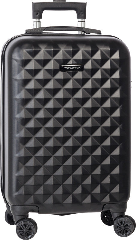 Worldpack Kofferset Diamond 3-teilig – ABS-Hartschale, 4 Doppelrollen, schwarz