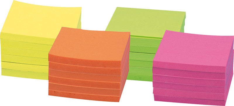 Q-Connect Haftnotizen – 76×76 mm – Neonorange, 6×80 Blatt, recyclingfähig