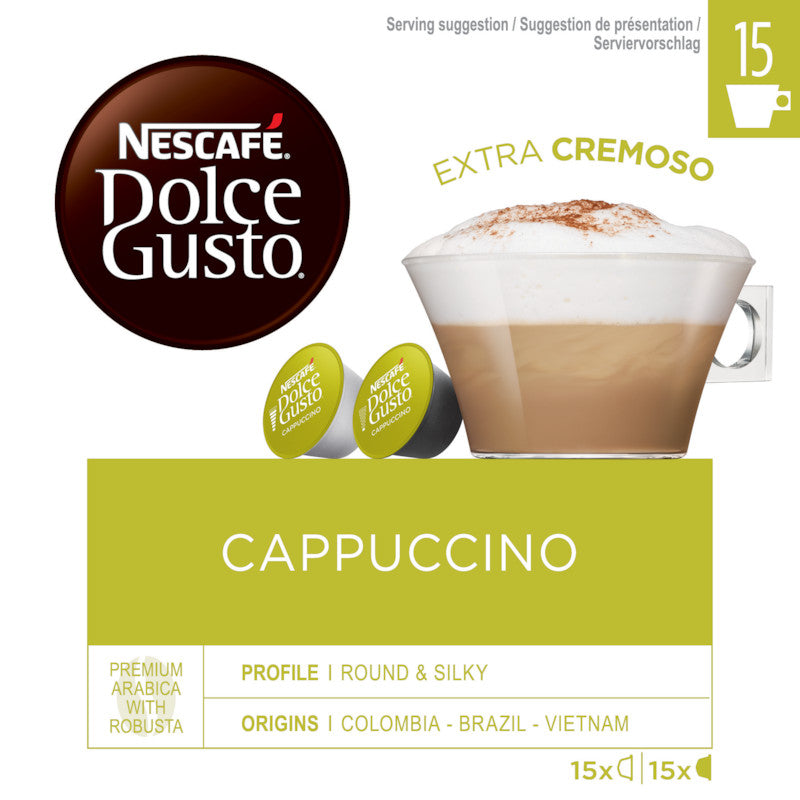 Nescafé Dolce Gusto Kaffeekapseln Cappuccino – für Dolce Gusto – 30 Kapseln