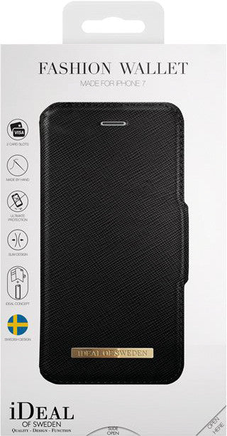 Ideal of Sweden – Booklet-Hülle – für Apple iPhone 6–8/SE (2020) – Saffiano Schwarz – mit Kartenfach