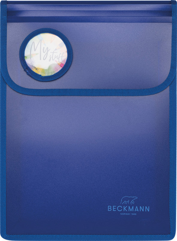 Beckmann Sammelmappe, Kunststoff, blau, mit Klettverschluss, 24 × 33 cm