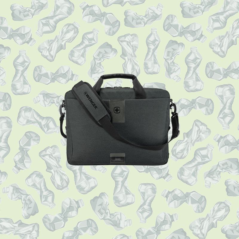 Wenger/SwissGear Wenger MX ECO Brief Notebook-Tasche – 15 l, wasserabweisend, Aufsteckfunktion, recyceltes PET (rPET), grau