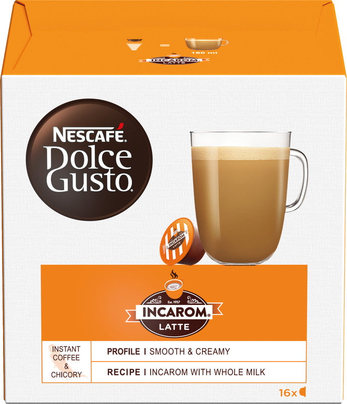 Nescafé Dolce Gusto Kaffeekapseln Incarom Latte – für Dolce Gusto – 16 Kapseln