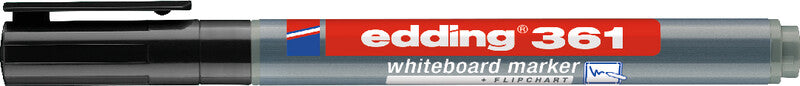 Edding Whiteboard-Marker 361 – Rundspitze 1 mm – Schwarz – Trocken abwischbar