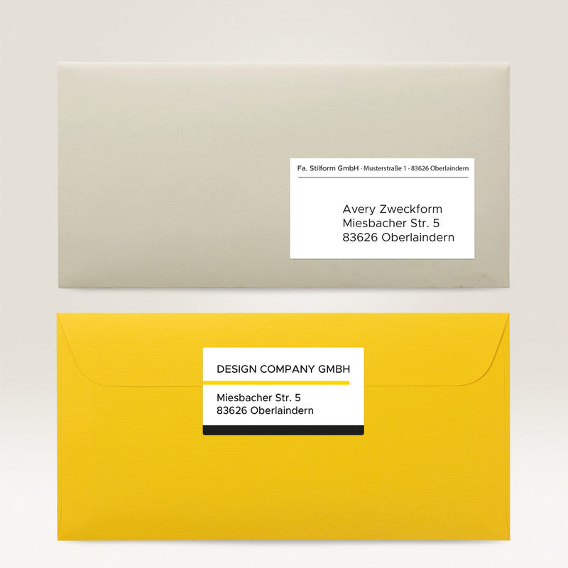 Avery Druckeretiketten, 97 mm × 42 mm, weiss, Papier, permanent, 1200 Etiketten (100 Blatt)