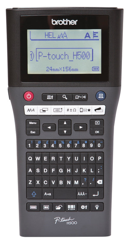 Brother H500 – Beschriftungsgerät für TZe-Bänder 3,5–24 mm, USB, Auto-Cutter, 3-Zeilen-LC-Display