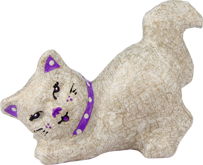 Décopatch Pappmaché-Figur Katze schmusend – 150 × 105 × 150 mm – Braun