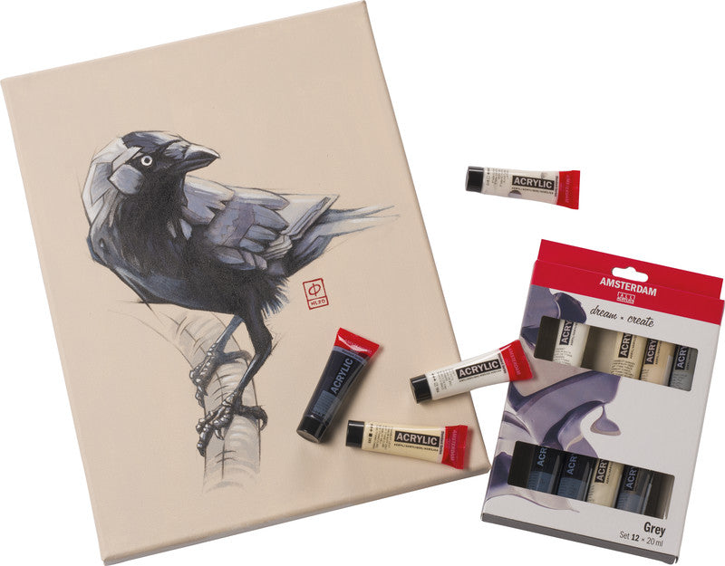 Royal Talens Amsterdam – Acryl Standard – Acrylfarbe – Set – 12 Farben, 12 × 20 ml