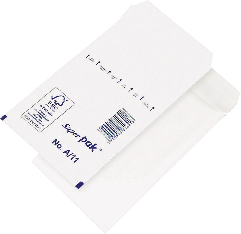Office products Luftpolstertasche – 100 × 165 mm, weiss, selbstklebend – 10 Stück