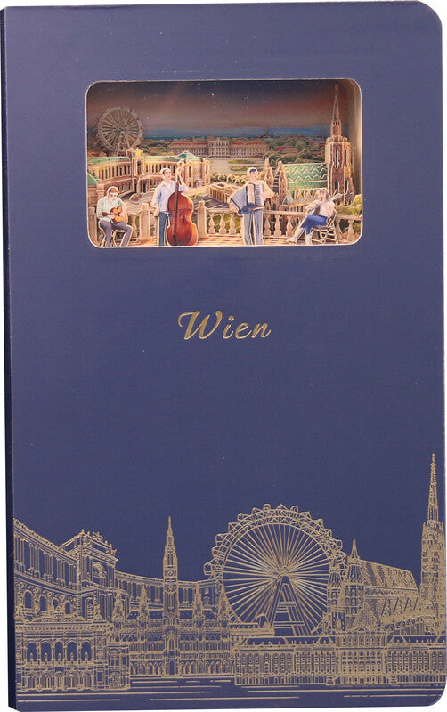 Buddhiherz Notizbuch, 110 × 180 mm, liniert, gebunden, Hardcover, 200 Seiten, 150 g/m² – blau