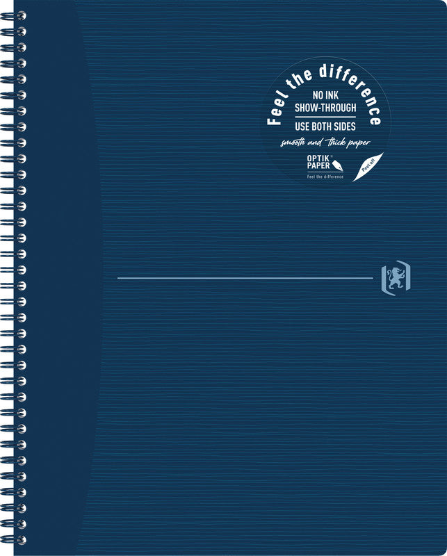 Elba Spiralheft A4+, kariert 5 mm, Doppelspiralbindung, 70 Blatt, perforiert, 90 g/m² – blau, für SCRIBZEE A