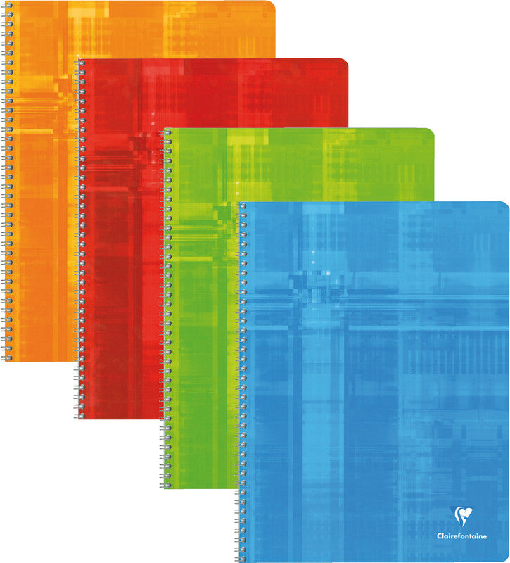 Clairefontaine Spiralblock A4+, liniert, Spiralbindung, Karton, 50 Blatt, 50 g/m² – farbig sortiert