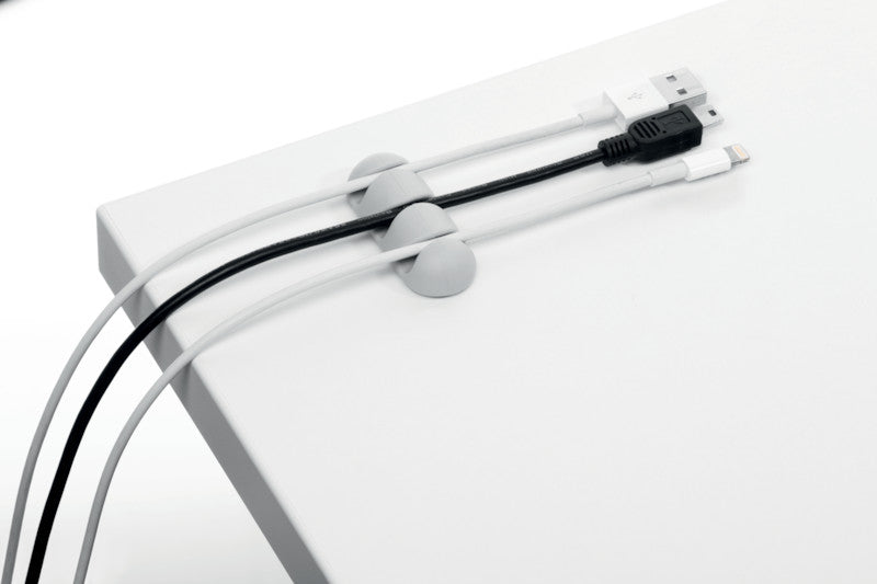 Durable Cavoline Kabel-Clip – Kunststoff, Grau, Selbstklebend, für Telefon- und USB-Kabel bis Ø 5 mm
