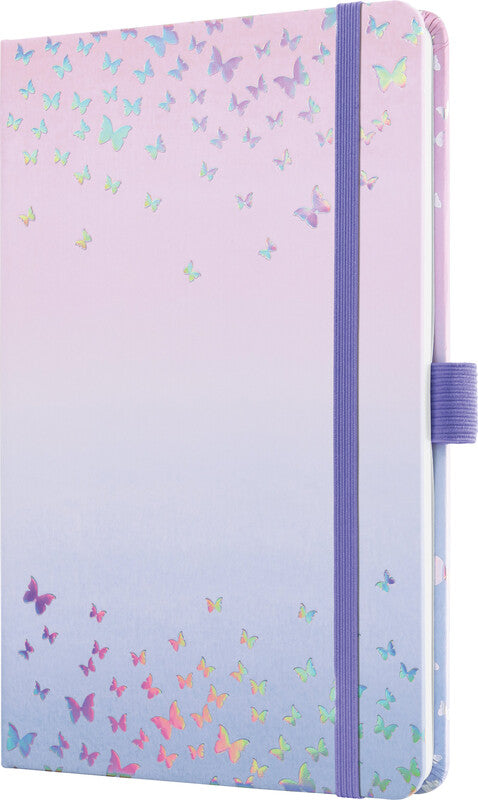 Sigel JOLIE Agenda – 1 Woche/2 Seiten, gebunden, A5, 2026, Butterfly Confetti Candy, FSC