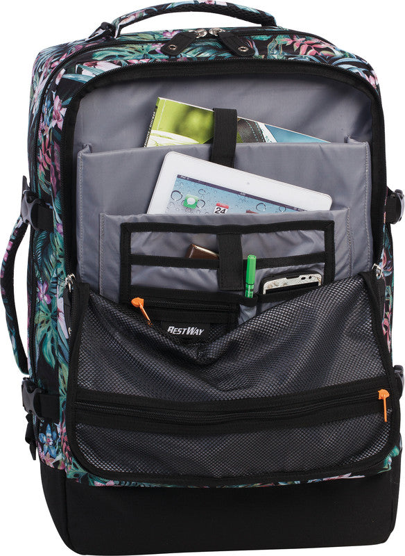 Bestway Cabin Pro Notebook-Rucksack – 40 l, wasserabweisend, Kunststoff, dunkelgrün/rosa