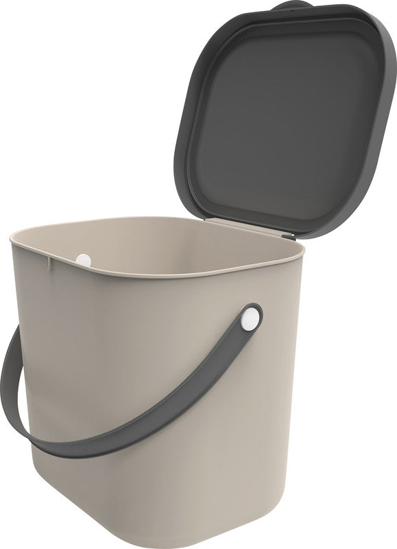 Rotho Recyclingbox Albula – 6 l – Kunststoff, rechteckig – Cappuccino