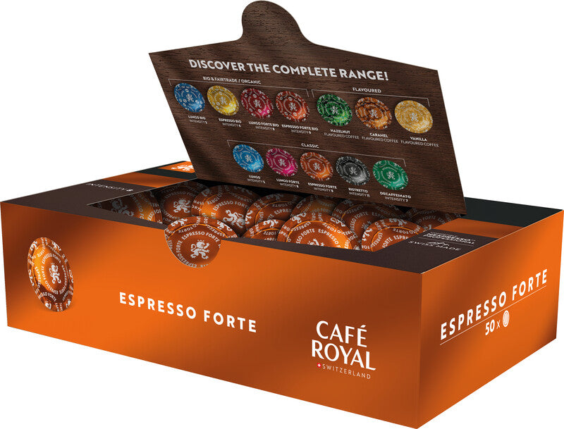 Café Royal Kaffeepads Espresso Forte – für Nespresso Professional – Intensität 8 – 50 Pads