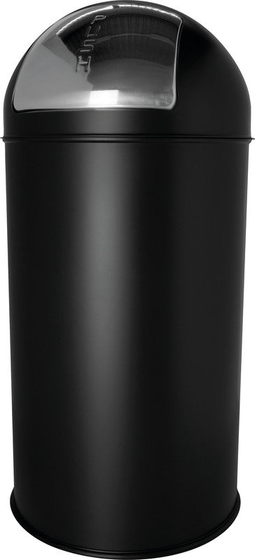 Helit Abfallcontainer – 50 l – mit Deckel – Stahl, Schwarz – Ø 360 × H 745 mm