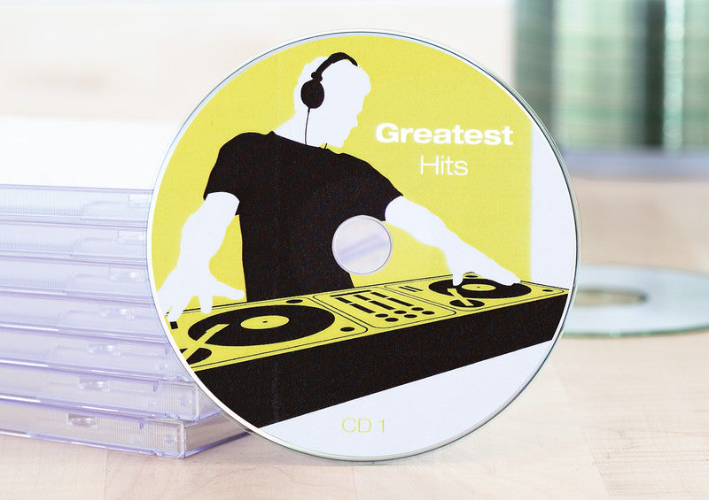HERMA CD-/DVD-Etiketten, Ø 116 mm, weiss, Papier, permanent, 50 Etiketten (25 Blatt)