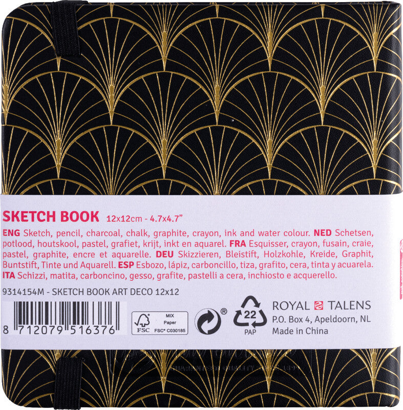 Talens Art Creation – Skizzenbuch, 12 × 12 cm, 140 g/m², 160 Seiten, mit Gummiband, Hardcover, säurefrei