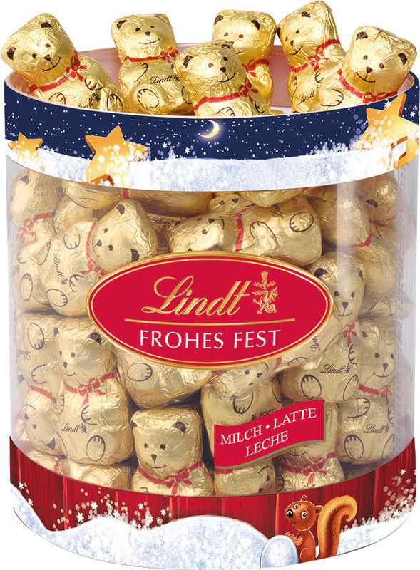 Lindt Schokolade Mini Teddy Frohes Fest – Milch, Weihnachten, 10 × 10 g (100 g)