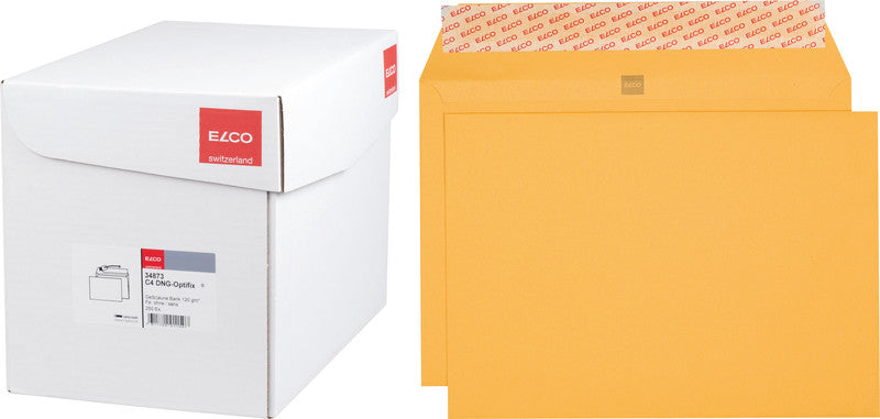 Elco Couvert C3, ohne Fenster, selbstklebend, gelb, 140 g/m² – 100 Stk.