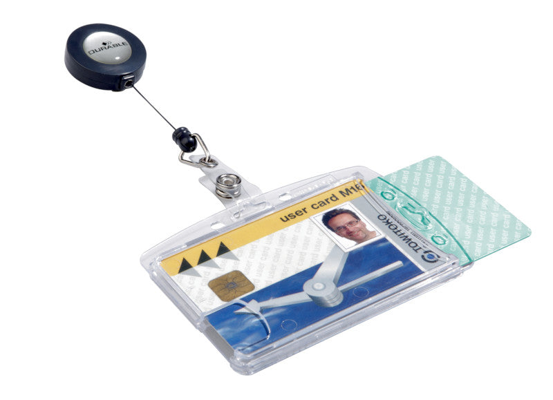 Durable Hartbox – 87 × 54 mm, transparent, für 2 Ausweise, 10er-Pack