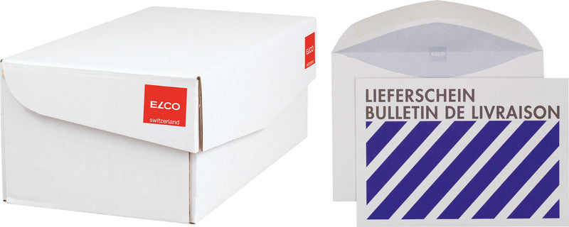 Elco Couvert C6, ohne Fenster, gummiert, blau, 80 g/m², mit Innendruck – 500 Stk.