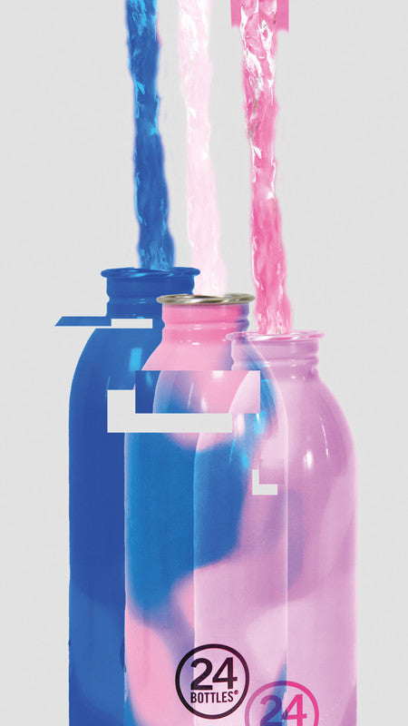 24Bottles Trinkflasche Urban Reactive – 5 dl – Edelstahl, Schraubverschluss, auslaufsicher – Pink/Blau