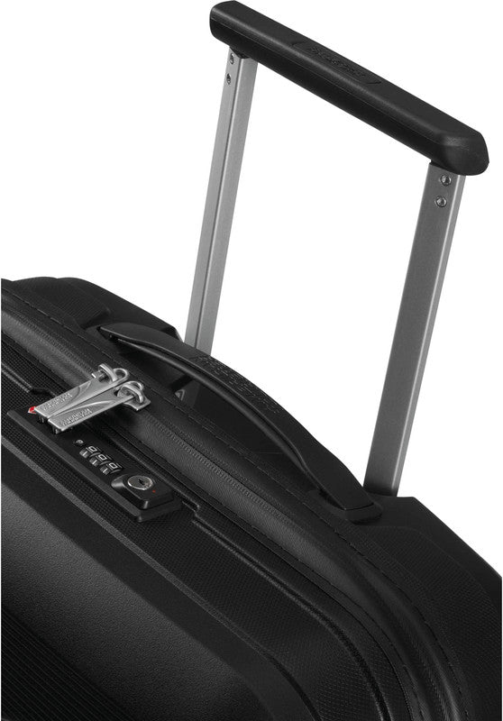 American Tourister Handgepäck-Trolley – Hartschale, 4 Doppelrollen, mit TSA, Onyx Schwarz, 40 × 50 × 20 cm