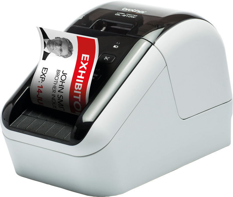 Brother QL-810Wc – Etikettendrucker, Thermodirekt, für DK-Rollen bis 62 mm, 2-farbig (schwarz/rot), USB, 300 dpi