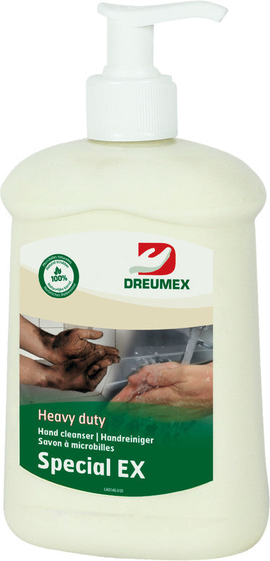 Dreumex Handreinigungspaste – Kunststoff, 500 g, inkl. Pumpe, mit Zitronenduft, lösungsmittelfrei, silikonfrei