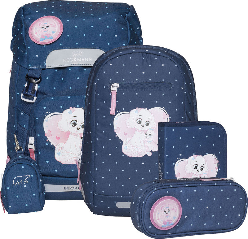 Beckmann Classic Schulrucksack – 6-teilig – Pet Friends Blue