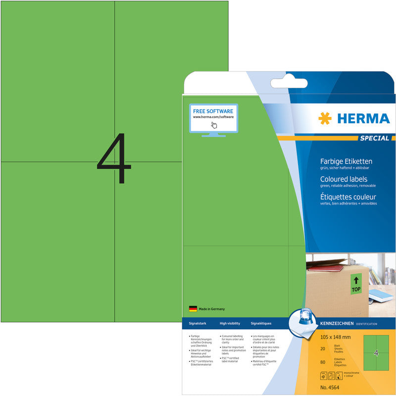 HERMA Etiketten, grün, selbstklebend