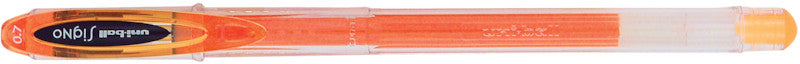 Uni-Ball Signo Gelschreiber – orange, 0,4 mm, schnelltrocknend, für dunkles Papier, Kappe