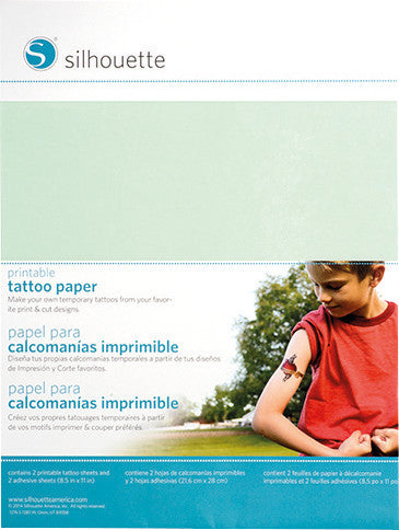 Silhouette Tattoopapier – für Silhouette Schneideplotter und Inkjetdrucker, 215 × 280 mm, 2 Blatt