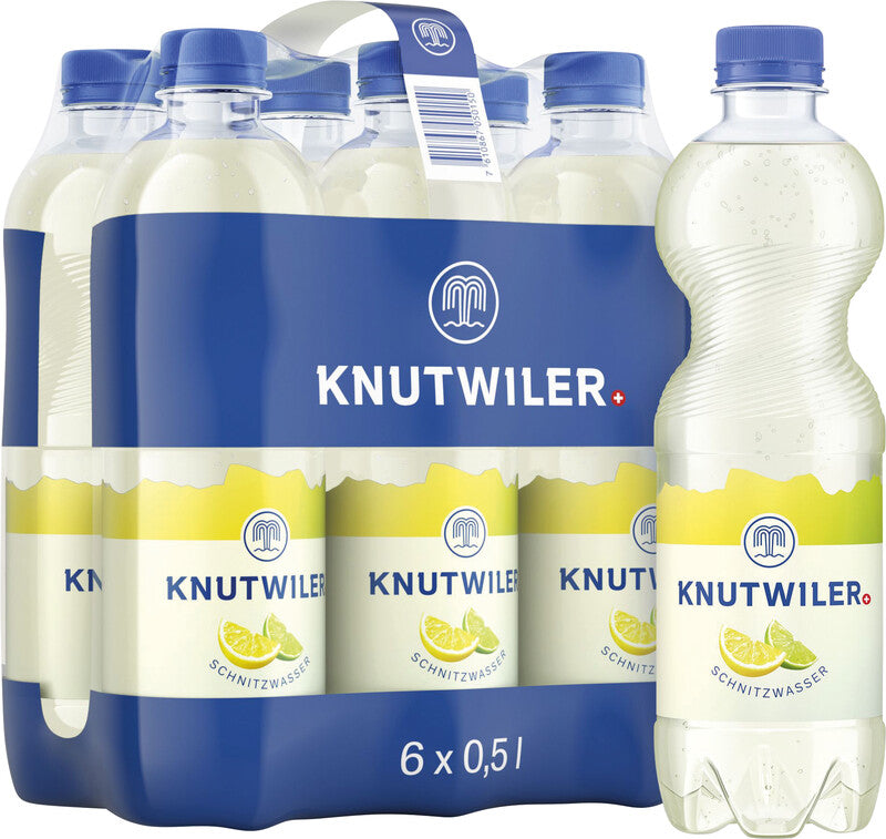 Knutwiler Schnitzwasser – Mineralwasser – Zitrone & Limette – PET, 0,5 l