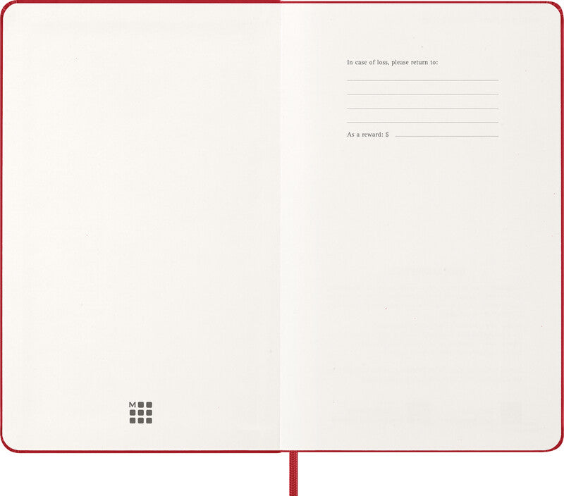 Moleskine Tagesagenda – 1 Tag pro Seite, gebunden, 13 × 21 cm, 2027, 1-Stunden-Takt, scharlachrot, FSC