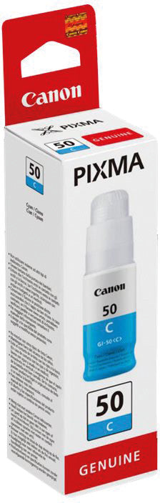 Canon Tintenpatrone GI-50C, cyan, 70 ml – für Inkjetdrucker/Multifunktionsgeräte