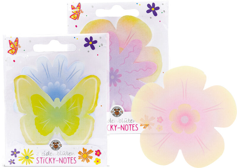 Trendhaus Haftnotizen Good Feelings – 70×70 mm – sortiert (Blume, Schmetterling), 2×30 Blatt
