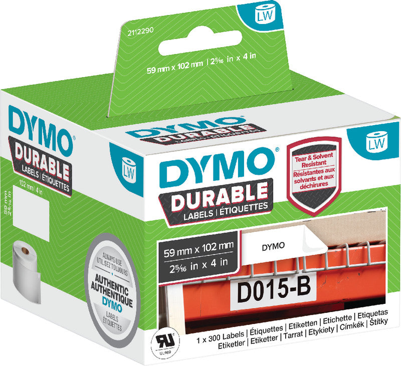 DYMO Druckeretiketten, 59 mm × 102 mm, weiss, für LabelWriter 4XL, 450 Serie (ohne 450 Duo), 300 Stück