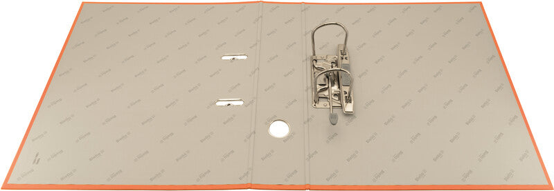 Biella Ordner – A4 hoch – 2-Ring Hebelmechanik, Rücken 70 mm – orange, mit Niederhalter, mit Griffloch, FSC