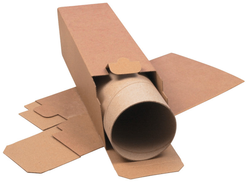 Versandhülse – 105 × 105 × 340 mm, Lasche, Karton, Braun