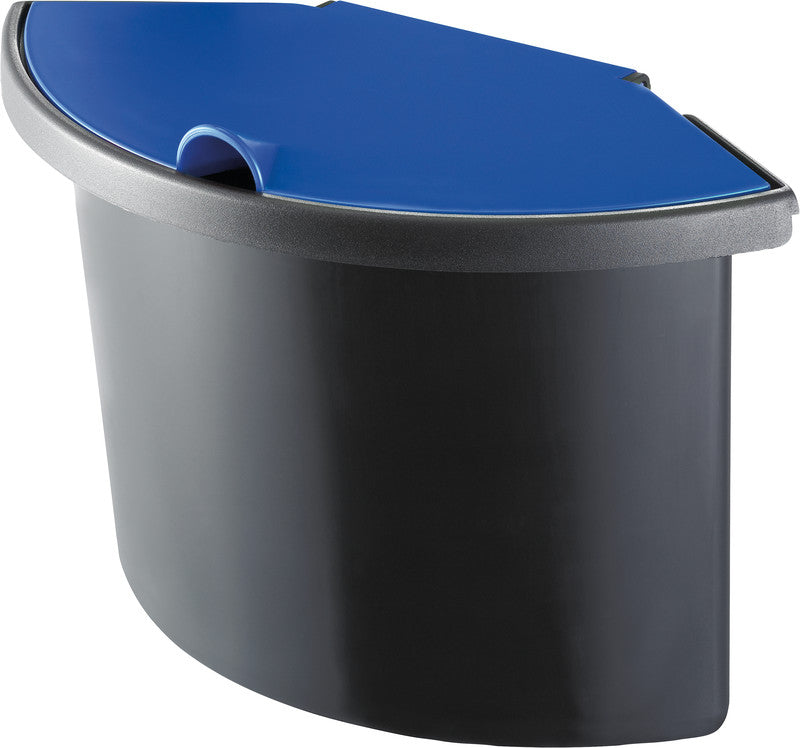 Helit Abfalleinsatz – 2 l – Kunststoff, schwarz – B × H × T 273 × 180 × 131 mm – für H61052 und andere