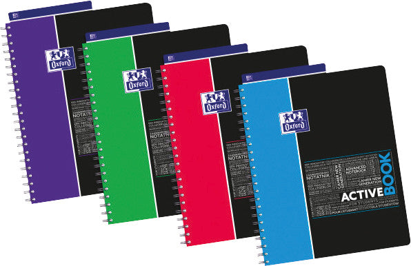 Elba Collegeblock, 4-fach gelocht, perforiert, 90 g/m² – sortiert (gelb, violett, blau, rot) für SCRIBZEE App