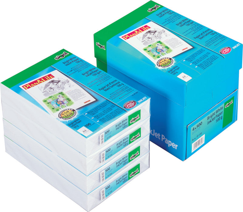 Sigel Inkjetpapier – A4, 100 g/m², Weiss – für Inkjet – FSC – 500 Blatt