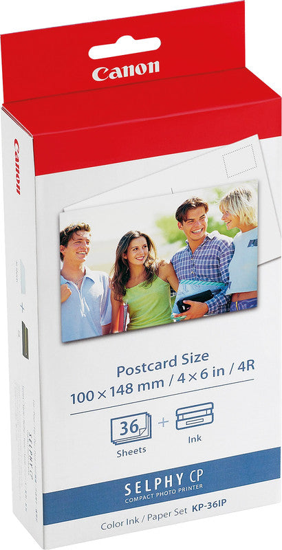 Canon Selphy Papier-Set – glänzend, 100 × 148 mm, 260 g/m², 36 Blatt, inkl. 1 × Farbband, einseitig – für Selphy